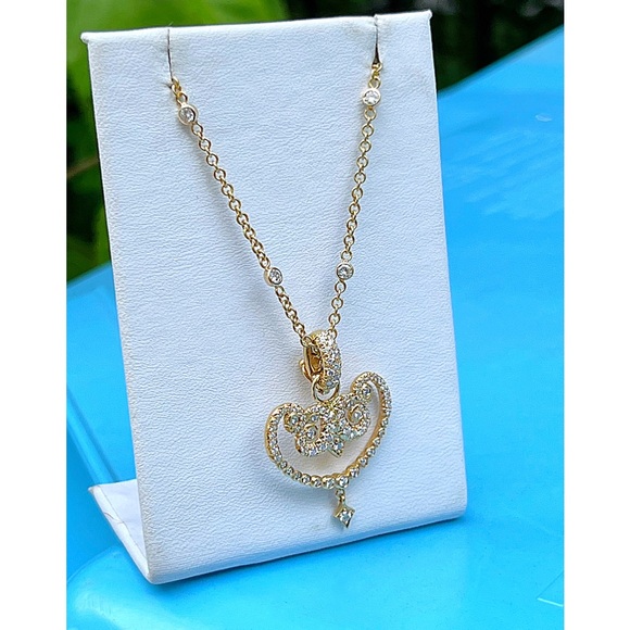 Erica Courtney Diamond Heart Pendant Only 18k, Couture Collection, Preowned, - Picture 5 of 10